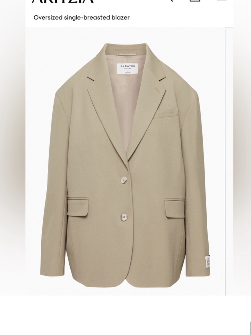 Aritzia Babaton Vogue Blazer Oversized Size 3 NUDE BEIGE COLOR